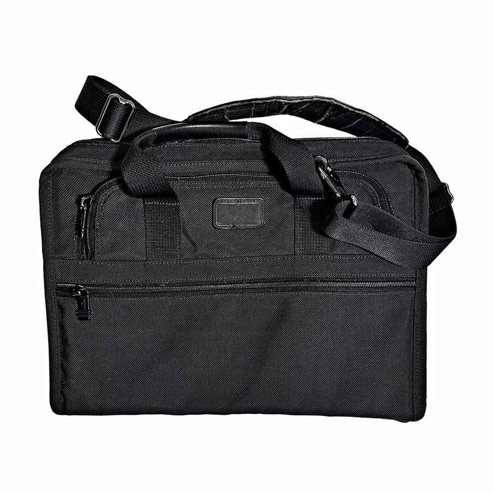 TUMI Black Canvas Briefcase Bag